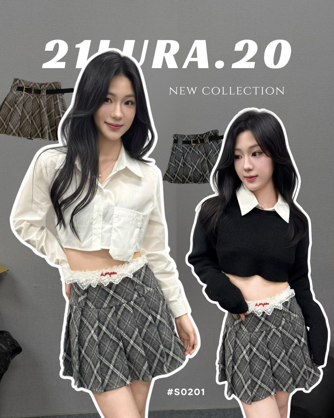 #S0201復古學院格子裙(2colors)