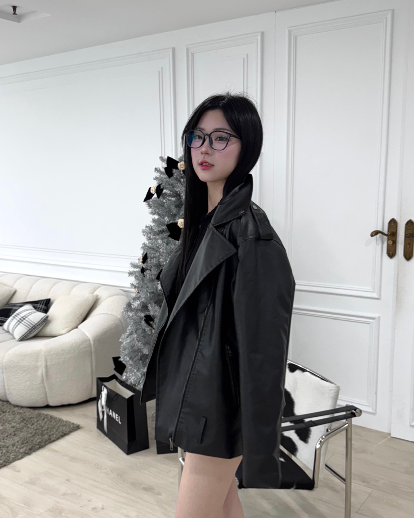 防風設計感皮外套（男女合適）
