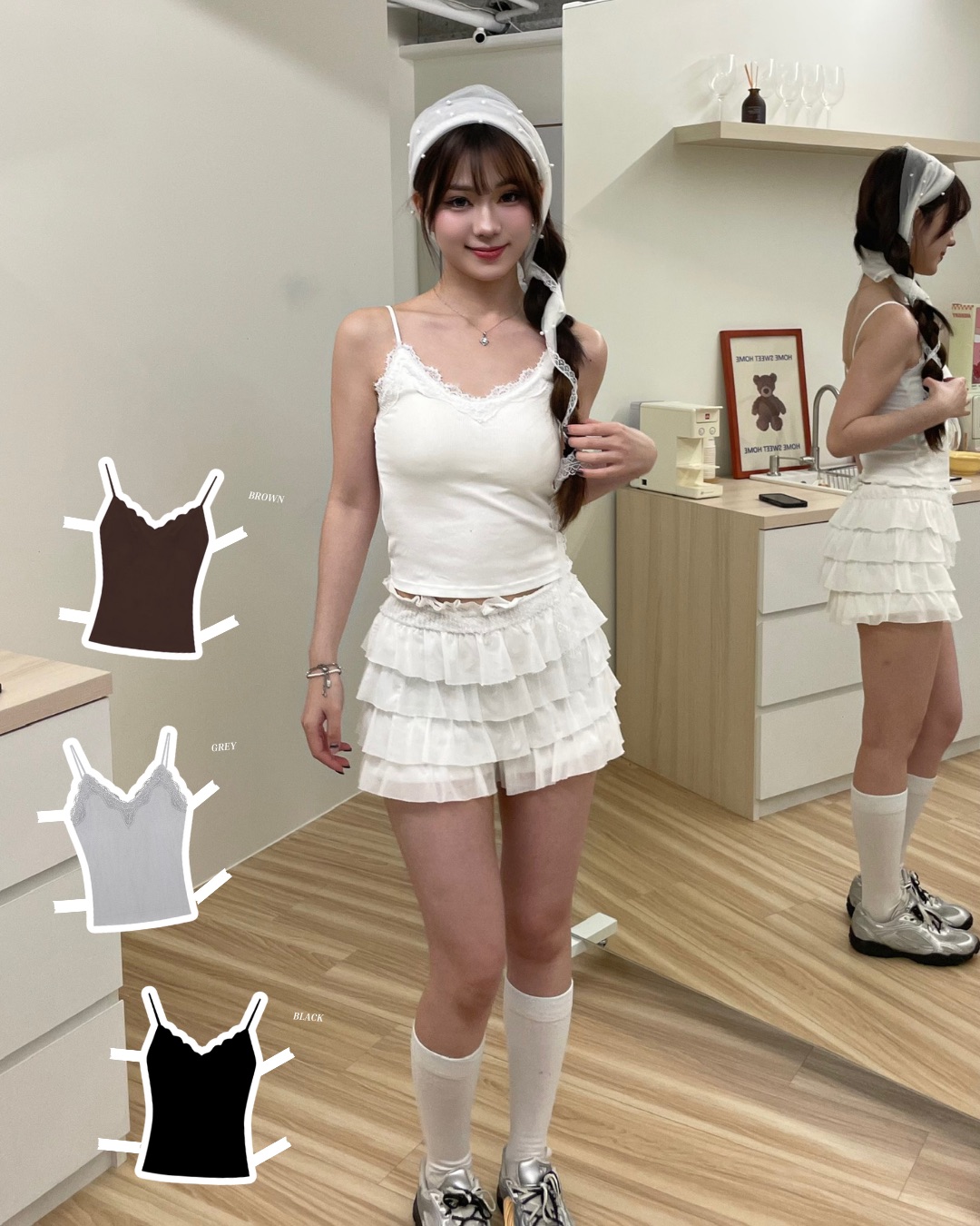 #T0911純欲風蕾絲吊帶背心（含襯墊）