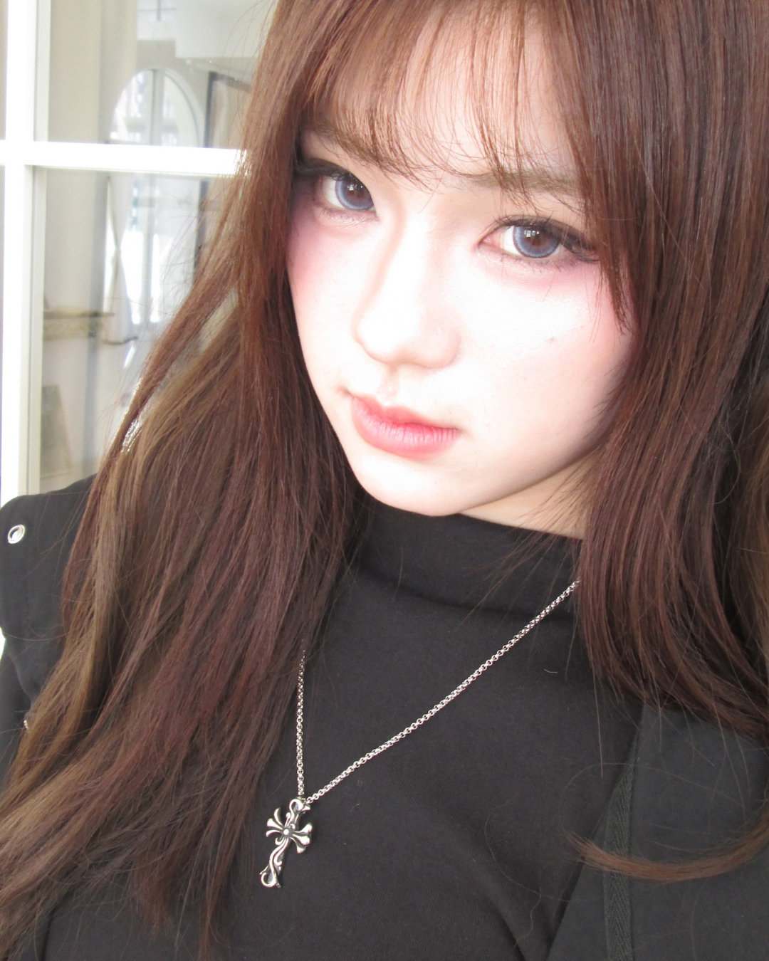 哥德風浮雕十字架鋼墜