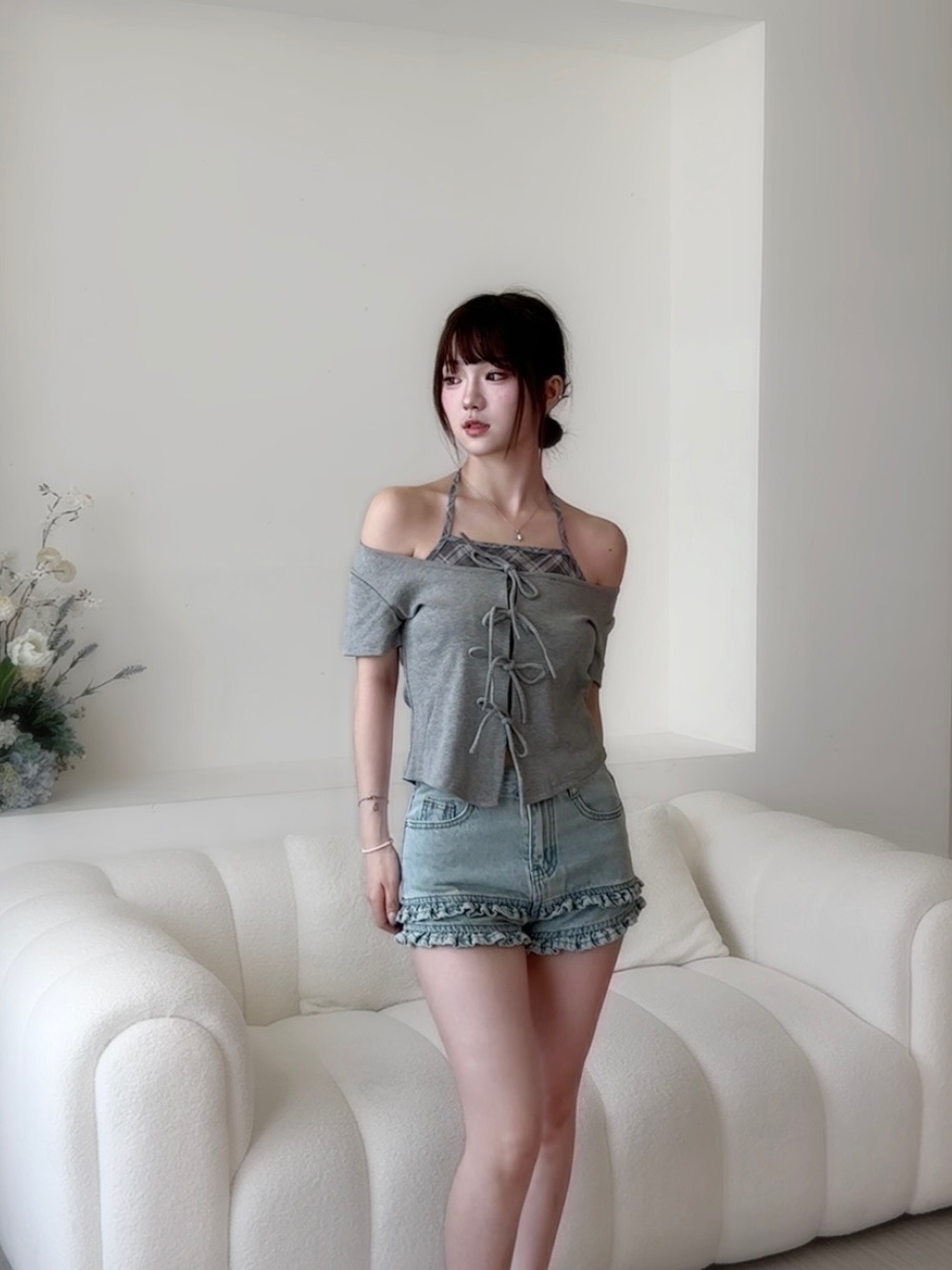 #B0602荷葉邊顯瘦短褲（3colors)